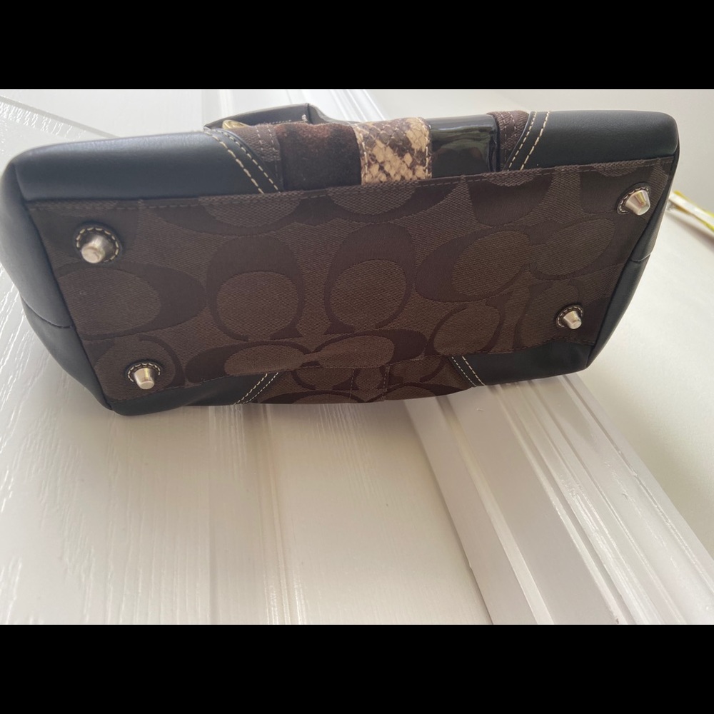 Coach- Hampton Brown Python Belted Tote - image 2